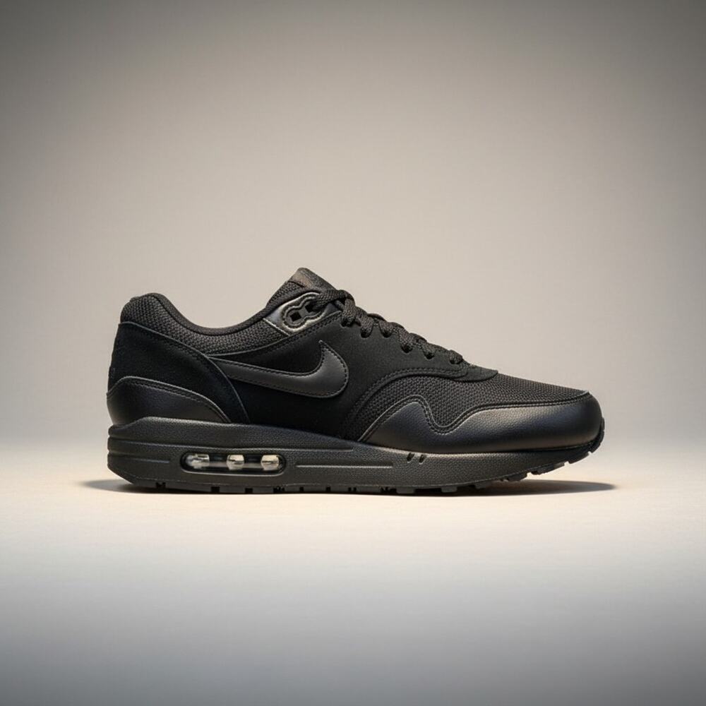 Nike Air Max 1 Essential Triple Black Men's Shoes Size 9.5